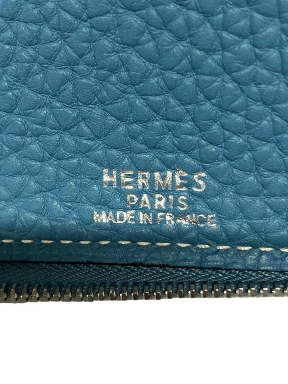 HERMES saxe blue Taurillon Clemence Square G Accessory Case - Picture 4 of 7
